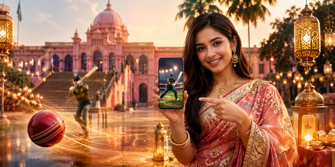 ঢাকায় ক্রিকেট বেটিং উপভোগ করছেন একজন বাংলাদেশি নারী