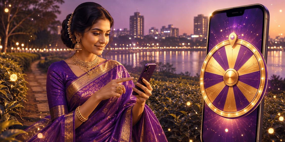 ঢাকায় শাড়ি পরা একজন নারী রুলেট খেলছেন