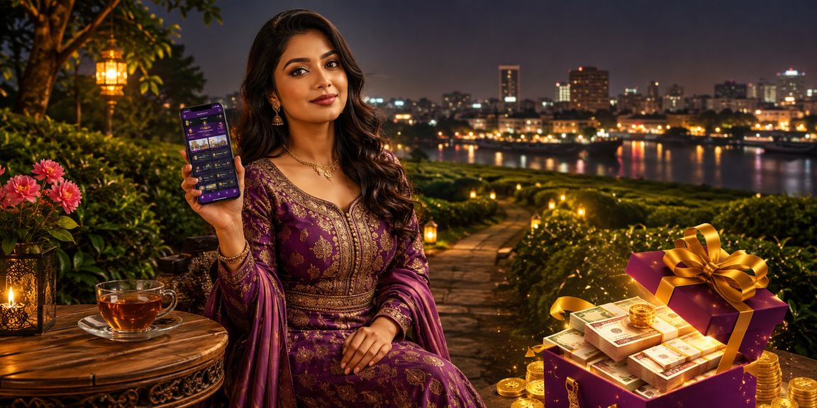 নারায়ণগঞ্জে চা বাগানে বসে মোবাইলে ক্যাসিনো খেলছেন একজন